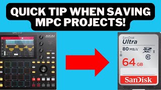 Akai MPC Tutorial Video : MPC Quick Tip When Saving Projects