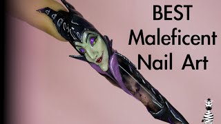 CRAZY Extreme Maleficent and Dragon Acrylic Nail Art