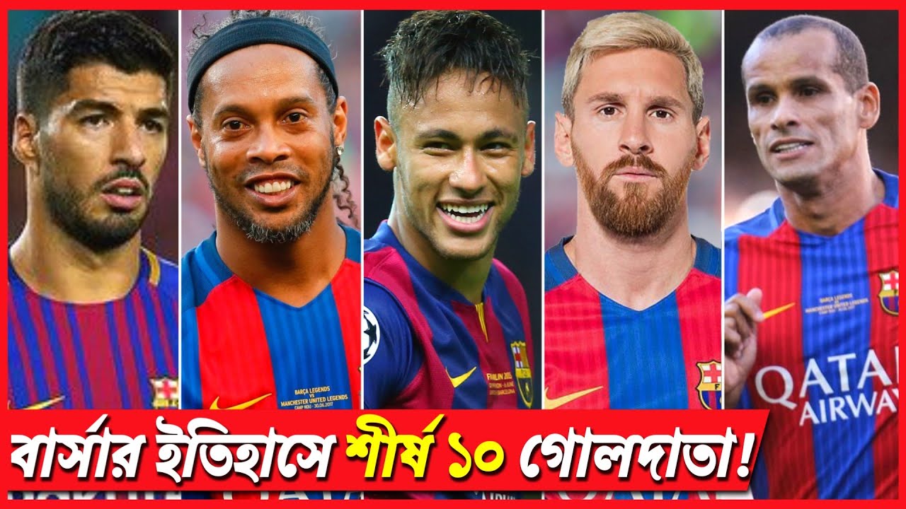 বার্সেলোনার ইতিহাসে শীর্ষ ১০ গোলদাতা! TOP 10 MOST GOALSCORER IN BARCELONA HISTORY