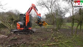 Must see TMK 200 tree shear with attachments, brush blade, collector and turbo cylinder,