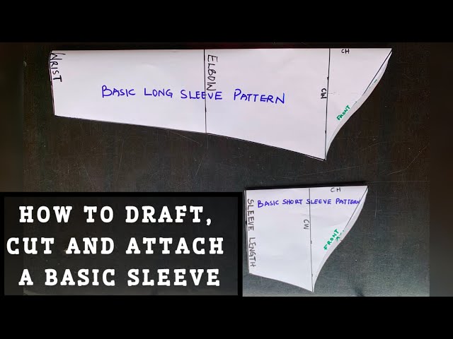 How to draft, cut and sew a basic sleeve for beginners. - YouTube