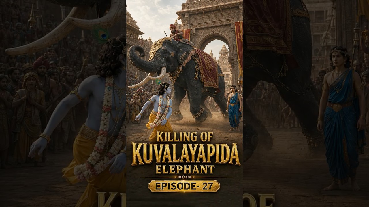 Lord Krishna Defeats & Kills Kuvalayapida | The Mighty Elephant Sent by Kamsa #krishna #iskcon #ai