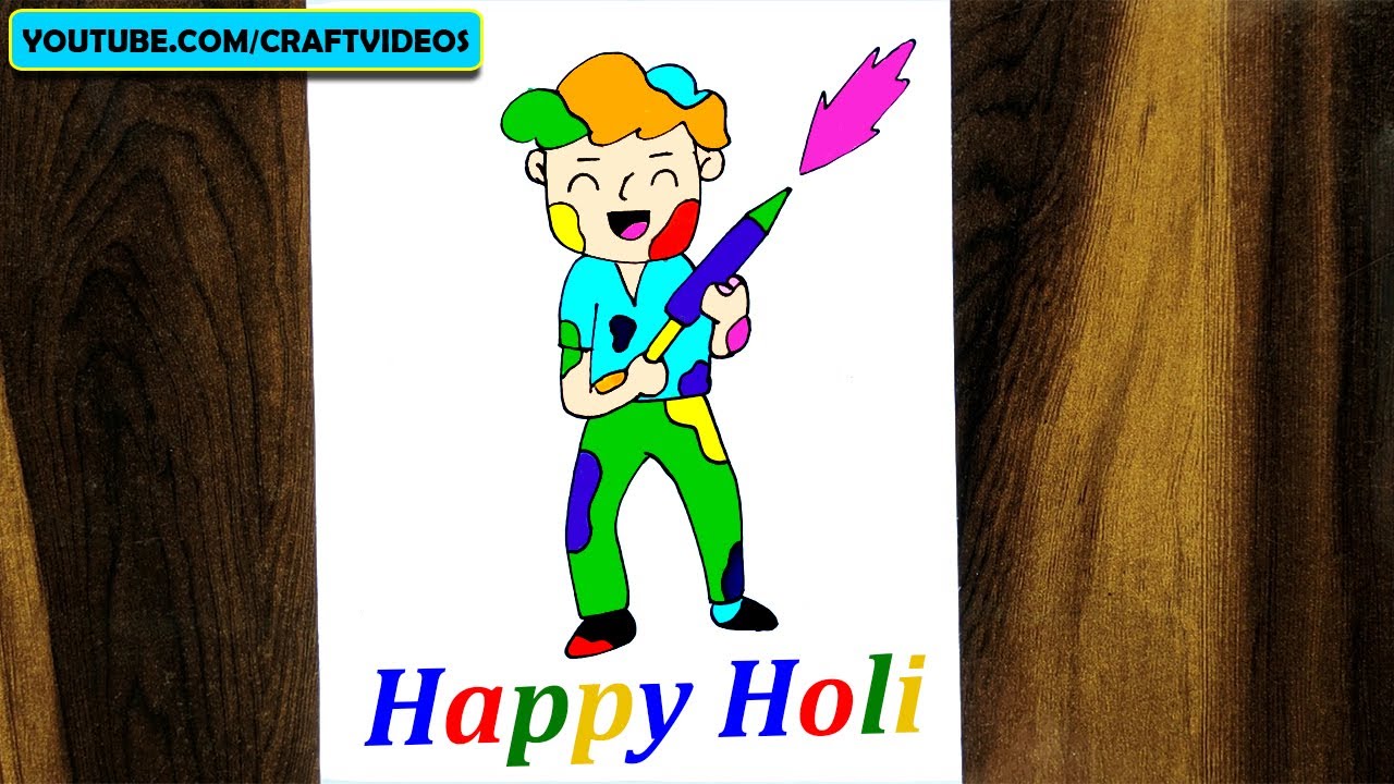 HAPPY HOLI 2023 | HOLI GREETING CARD DRAWING | 