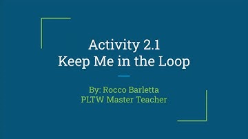 Activity 2.1 - Keep Me in the Loop (Tracing Line) Optional Extension