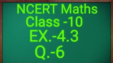 #Quadraticequation || CBSE  CLASS -10 MATHS EXERCISE 4.3 Question No.6||QUADRATIC EQUATION |🔥🔥🔥