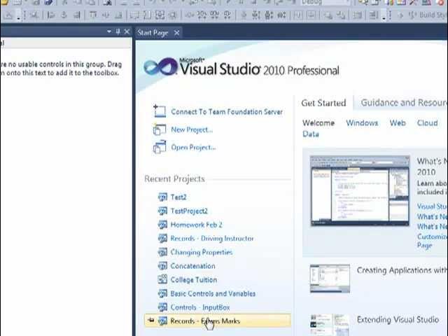 Introduction to Visual Studio 2010 Professional - YouTube