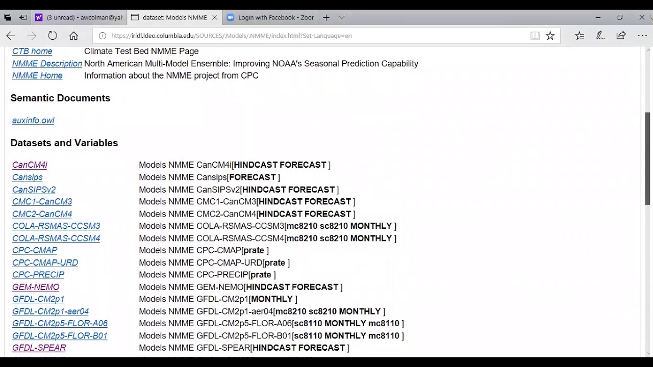 iAn Introduction to NMME models on the IRI Data library
