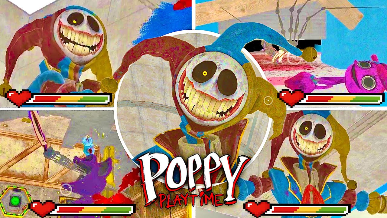 Poppy Playtime Chapter 1~5: All Prototypes Scenes with Healthbar in FULL BRIGHT MODE (Showcase)