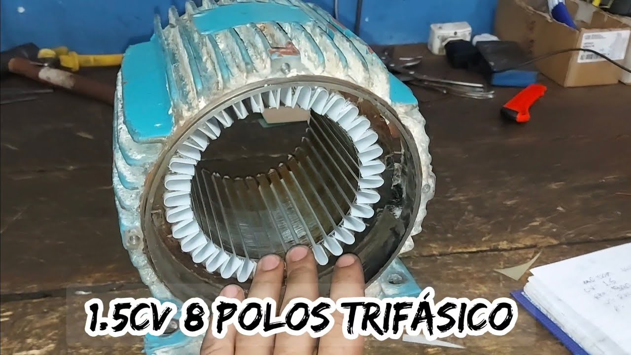 COMO REBOBINAR UM MOTOR TRIFASICO DE 8 POLOS NA PRÁTICA