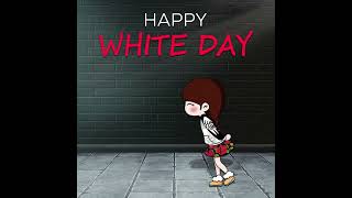 Happy White Day Banner Vector illustration. Cute Hearts on Wall background. Japanese : ' White day