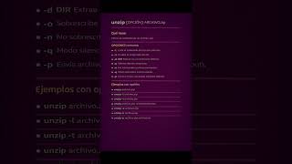 Comando unzip en #linux
