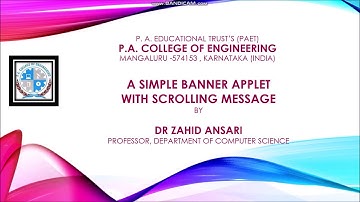 Java Applet Part-4 A Simple Banner Applet With Scrolling Message