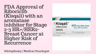 FDA Approves Ribociclib (Kisqali) for Stage 2-3 HR+/HER2- Breast Cancer at Higher Risk of Recurrence