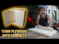 How to build cabinets fast and easy  frameless plywood cabinets