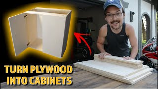 How to BUILD CABINETS Fast and Easy - Frameless Plywood Cabinets