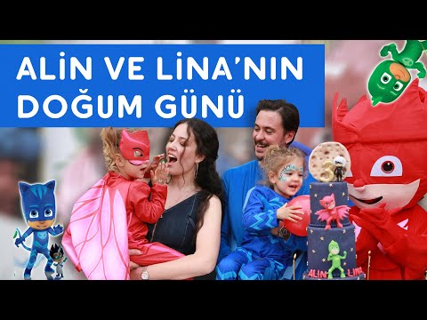 ALİN VE LİNA'NIN PİJAMASKELİLER DOĞUM GÜNÜ l KEDİ ÇOCUK'TAN SÜRPRİZ! PJ MASK