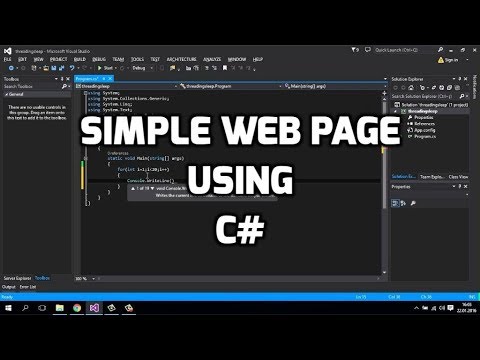 Creating Web Page using ASP. NET in C# - YouTube