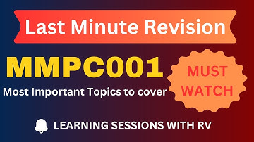 MMPC001 Last Minute Revision  | IGNOU MBA | Learning Sessions with RV | IGNOU MBA TEE Exams