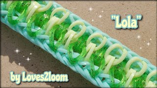 &quot;Lola&quot; Rainbow Loom Bracelet Tutorial (3 bars wide)