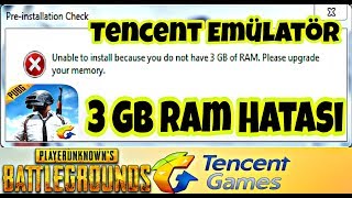 Tencent Emülatör 3 Gb Ram Hatasi.. - 3 Gb Ram Please Upgrade Your Memory - Pubg Mobile Pc