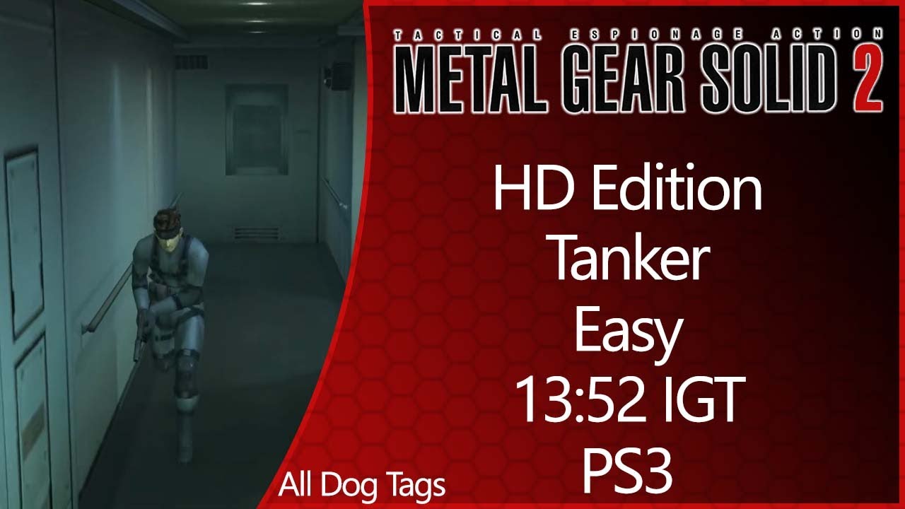 MGS2 HD Edition PS3 Tanker Easy All Dog Tags 1352 IGT YouTube