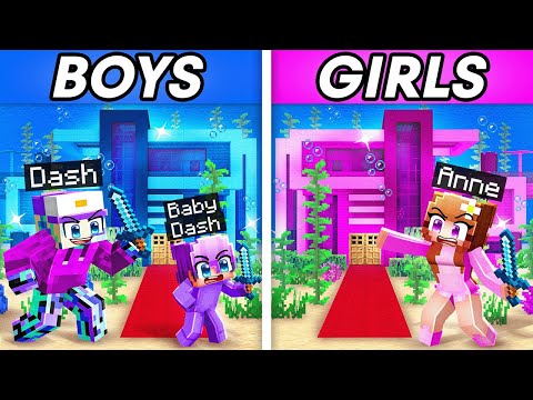 BOYS Vs GIRLS UNDERWATHER HOUSE Battle In Minecraft