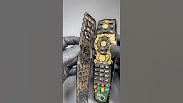 See whats hiding inside a TV remote 🤢 #satisfying #cleaning