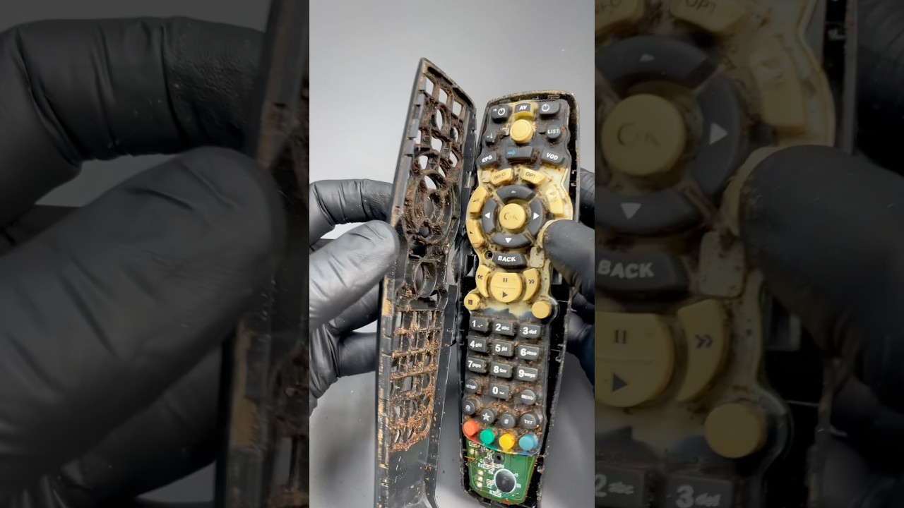 See whats hiding inside a TV remote 🤢 