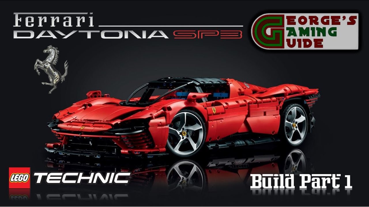 Building the Lego Technic Ferrari Daytona SP3 (42143) Box 1 Gearbox, Engine and Suspension