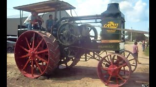 Huge 30 60 E Rumely Oil Pull on 1880s Gaar Scott Circular Sawmill sawing up Walnut logs Aug 6 2017