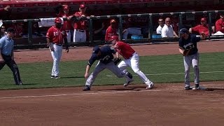 MIL@CIN: Brewers challenge, but Bruce reaches in 1st