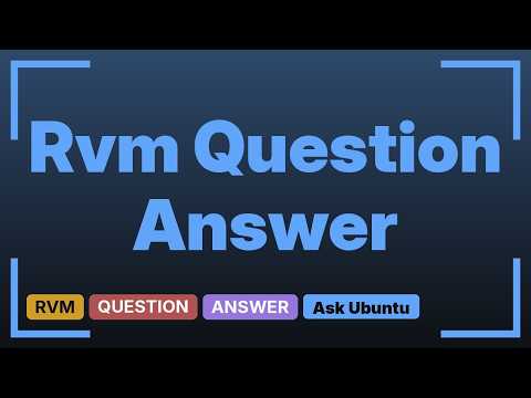 Ubuntu: rvm command not working