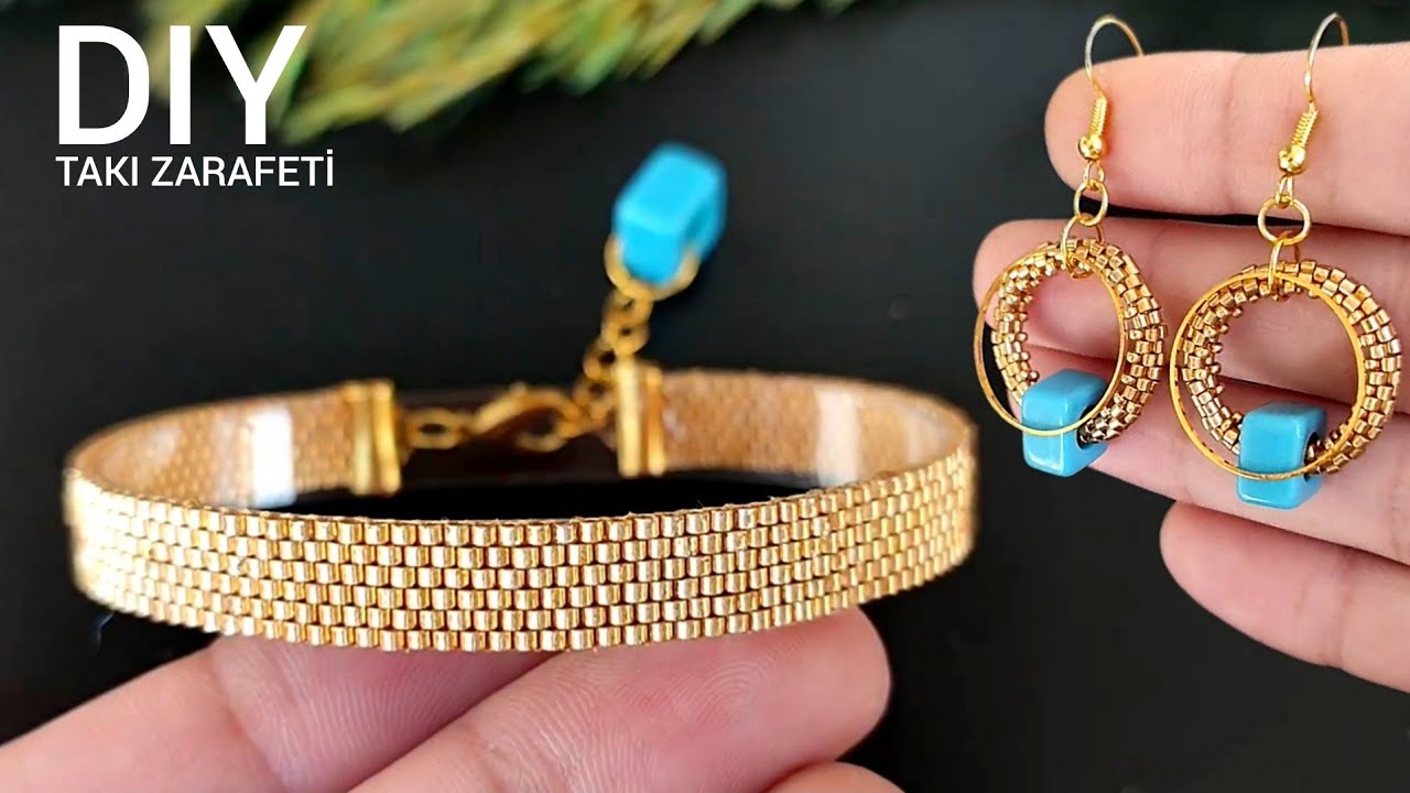 Tuğla tekniği ile bileklik yapımı. Miyuki bracelet with Brick Stitch EASY technique for beginners