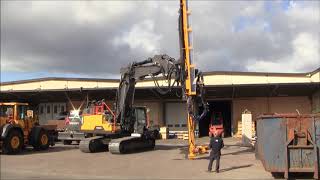 20180928 Volvo EC380ENL, 2-piece boom, drilling mast