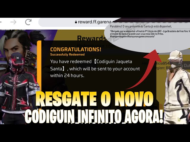 RESGATE AS SKINS FINAL DA LBFF, CODIGUIN INFINITO, NOVO EMOTE, ATUALIZAÇÃO  E MAIS - FREE FIRE 