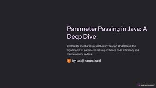 Parameter Passing in Java
