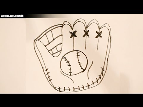 baseball glove and ball drawing