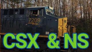 A rare NS MOW move plus CSX freight and coal !