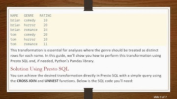 How to Turn Columns into Rows in Presto SQL