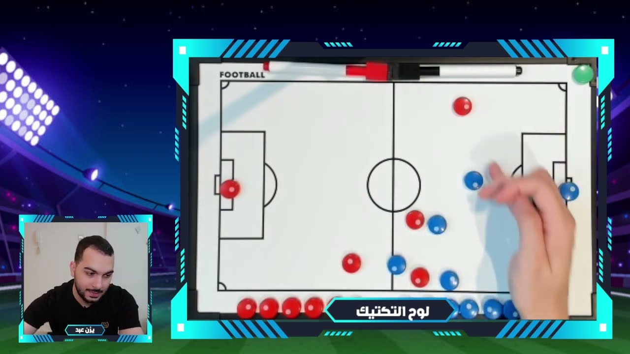 تحليل المباريات | المساحات و الزيادة العددية و الضغط العالي | باستخدام لوح التكتيك