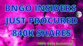 BNGO Catalyst Alert -- 840K Shares Obtained By Insiders + Liquating Debt - Green Next Week
