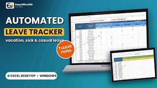 Employee Leave Tracker Excel Template | Vacation, Sick and Casual Leave with Monthly Calendar