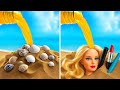 DIY美容ガジェットだけで生き残れる? 🌊✨ サンドメイクオーバーチャレンジ!
