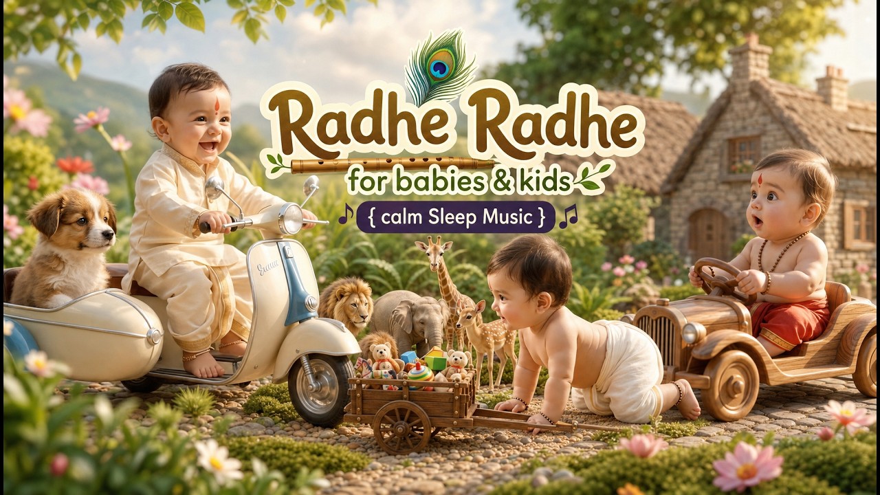 ⁣Radhe Radhe Chant for Kids & Babies 🙏 | Peaceful Krishna Bhajan | Calm & Relaxing Devotional