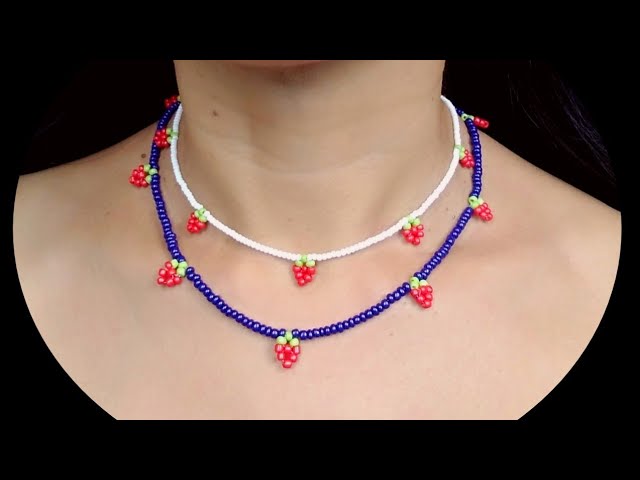 Strawberry bead necklace