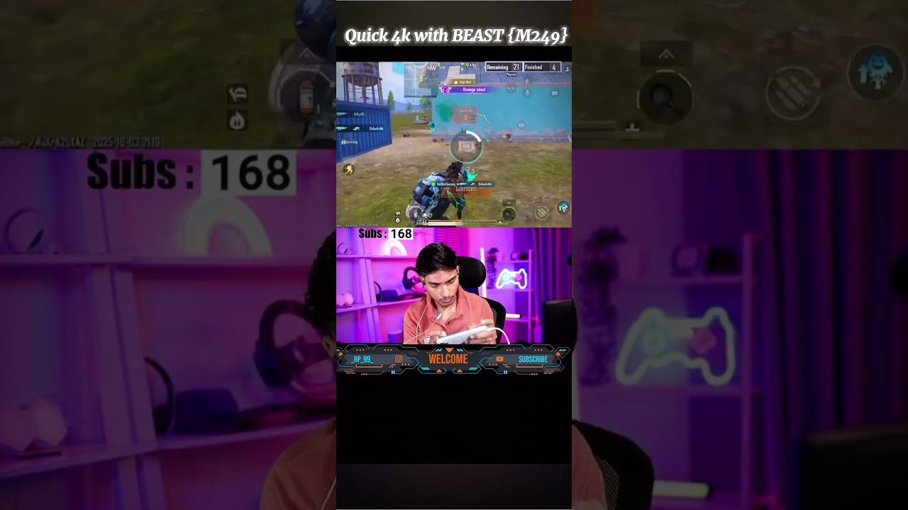 1v4 with M249 RAKSHIT GAMING 