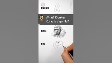 What? Daddy beats the artist the first time! How to draw 🦍 gorilla easy drawing