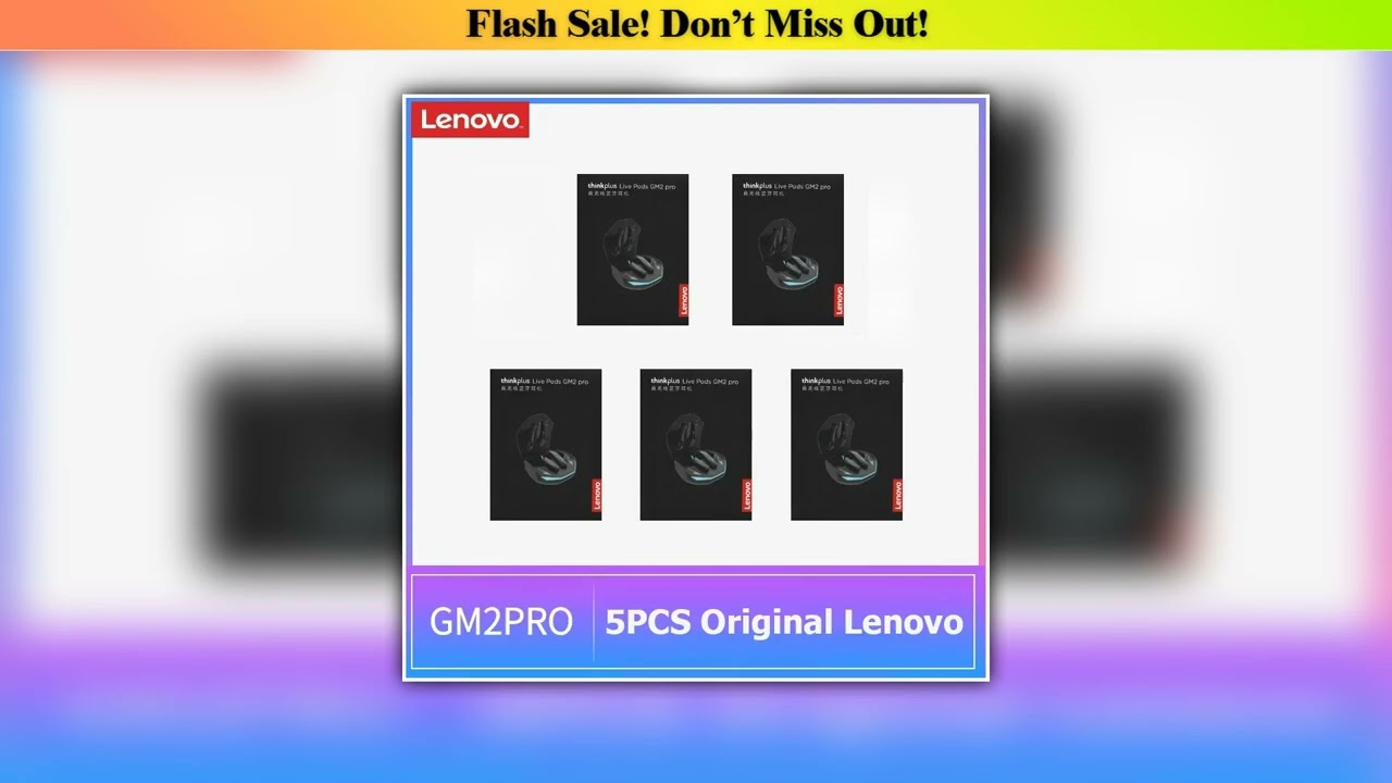 5pcs Original Lenovo — Unboxing (2025): 5PCS Original Lenovo GM2 Prowireless Headphones