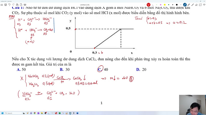 Bài toán nhỏ axit vào dung dịch co3 và hco3