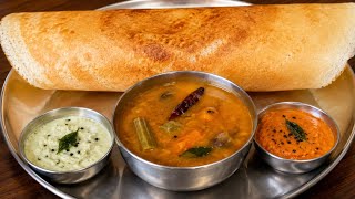 Crispy Golden Brown Dosa with Tips & Tricks Sambar 🔥|| Two Chutneys | South Indian Breakfast Recipe